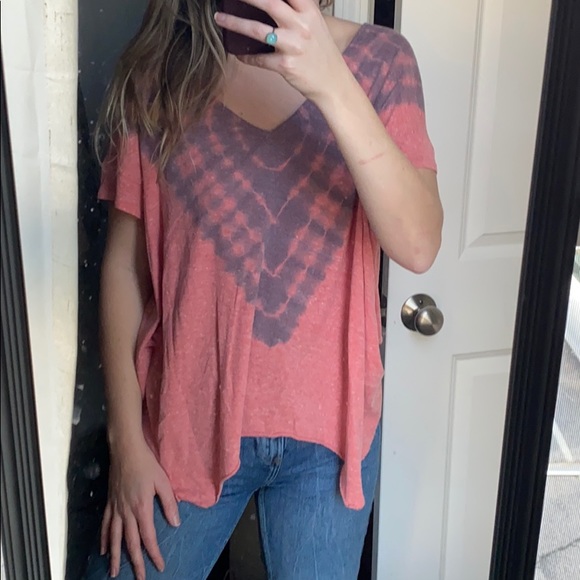 Free People Tops - Free People Peach/Gray T-Shirt